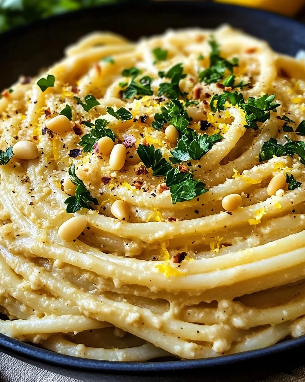 Zitronige Hummus-Pasta